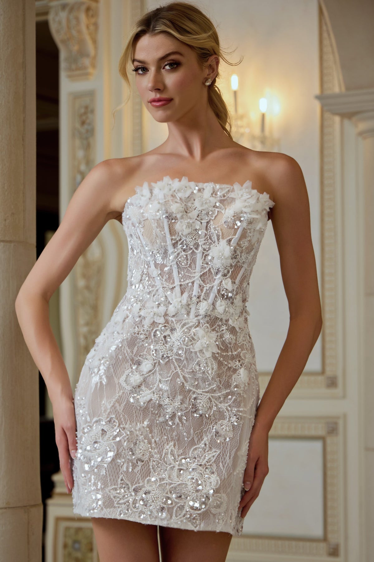 Jovani 45853 OFF-WHITE Prom Short Dress